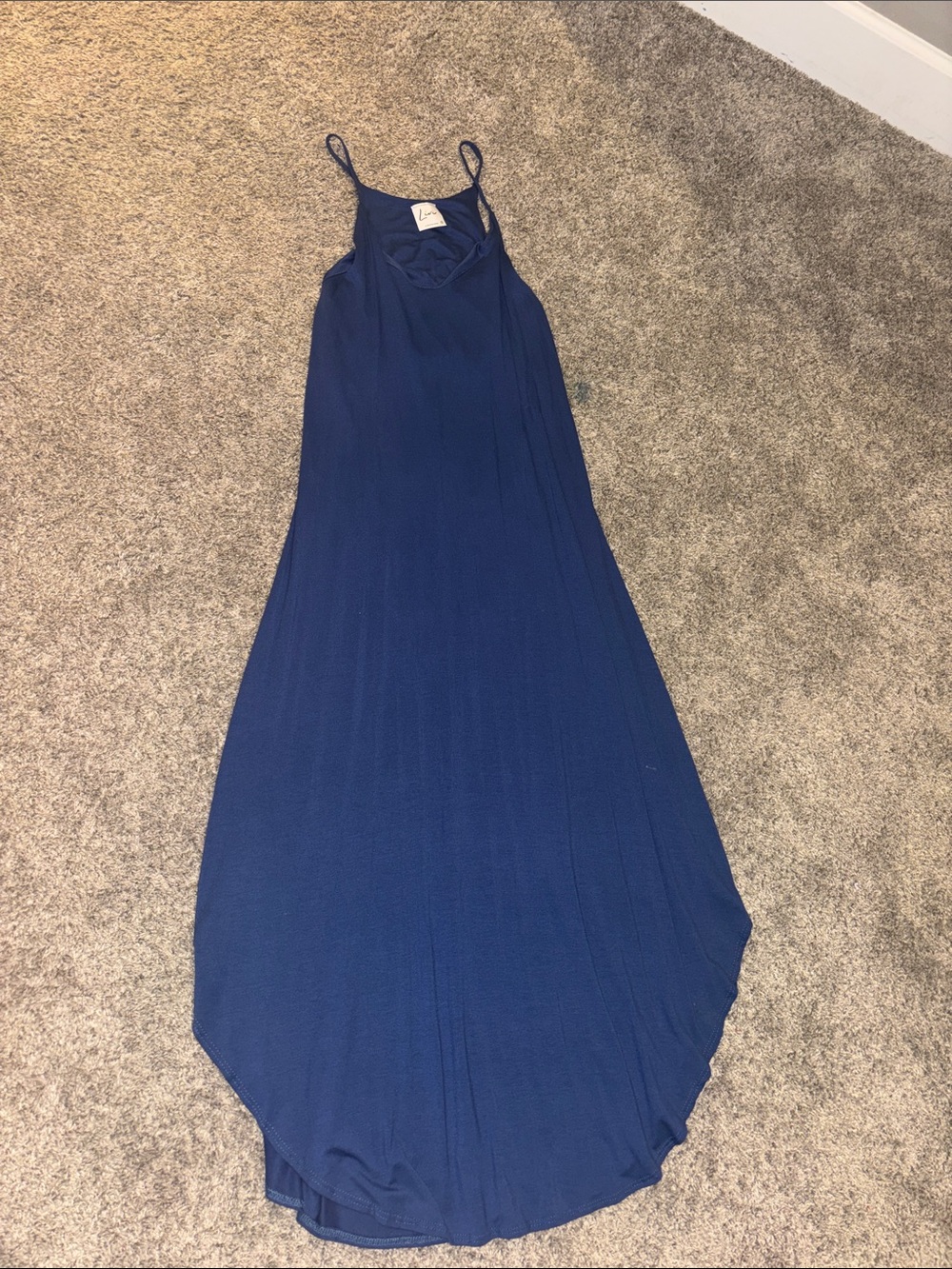 Olivia Rae Navy Blue Spaghetti-Strap Maxi Dress